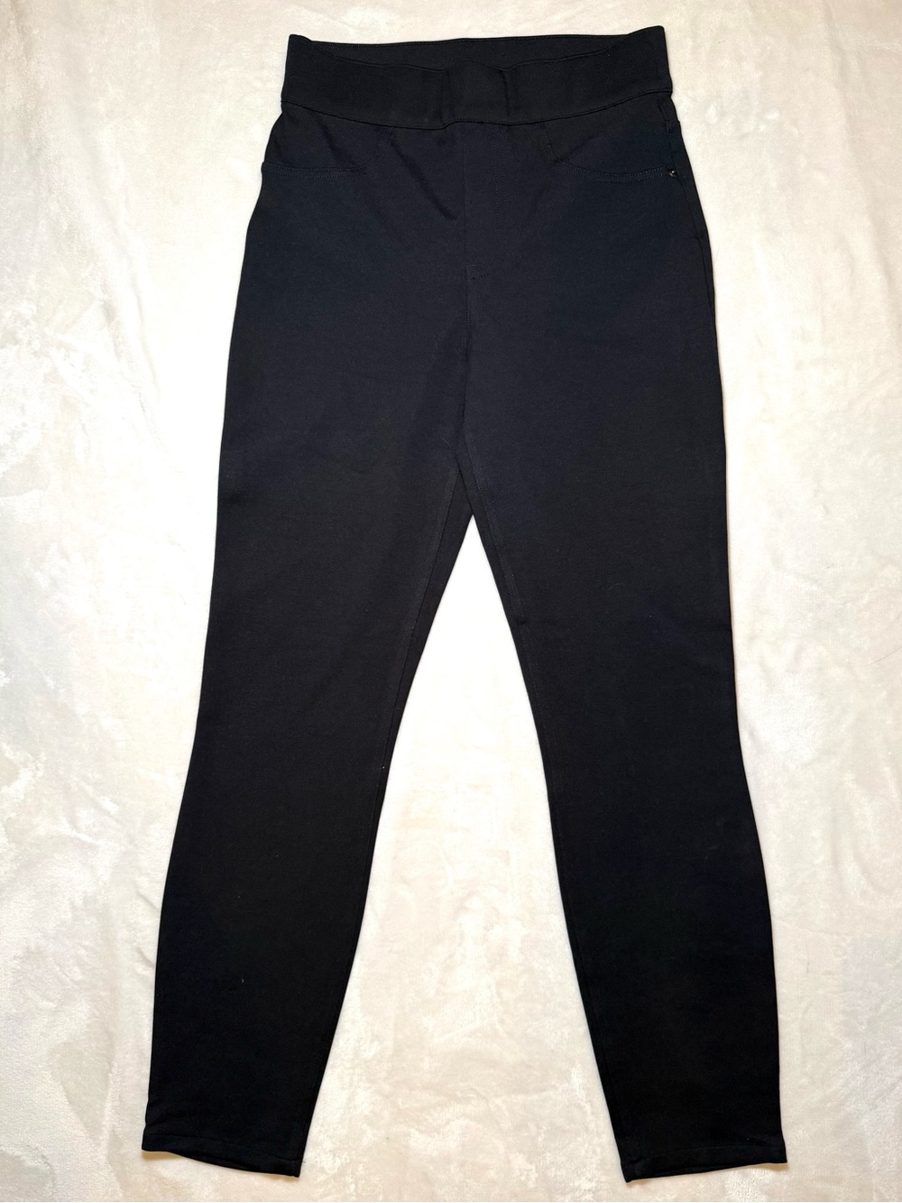 Spanx Black Ponte Leggings Size S High Rise Shaping Pull On Skinny Pants